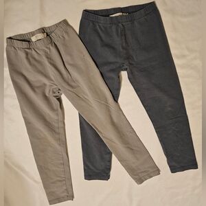 Set of Two Pairs Of Leggings- Light Gray/Medium Gray- Kendi- Size 4T